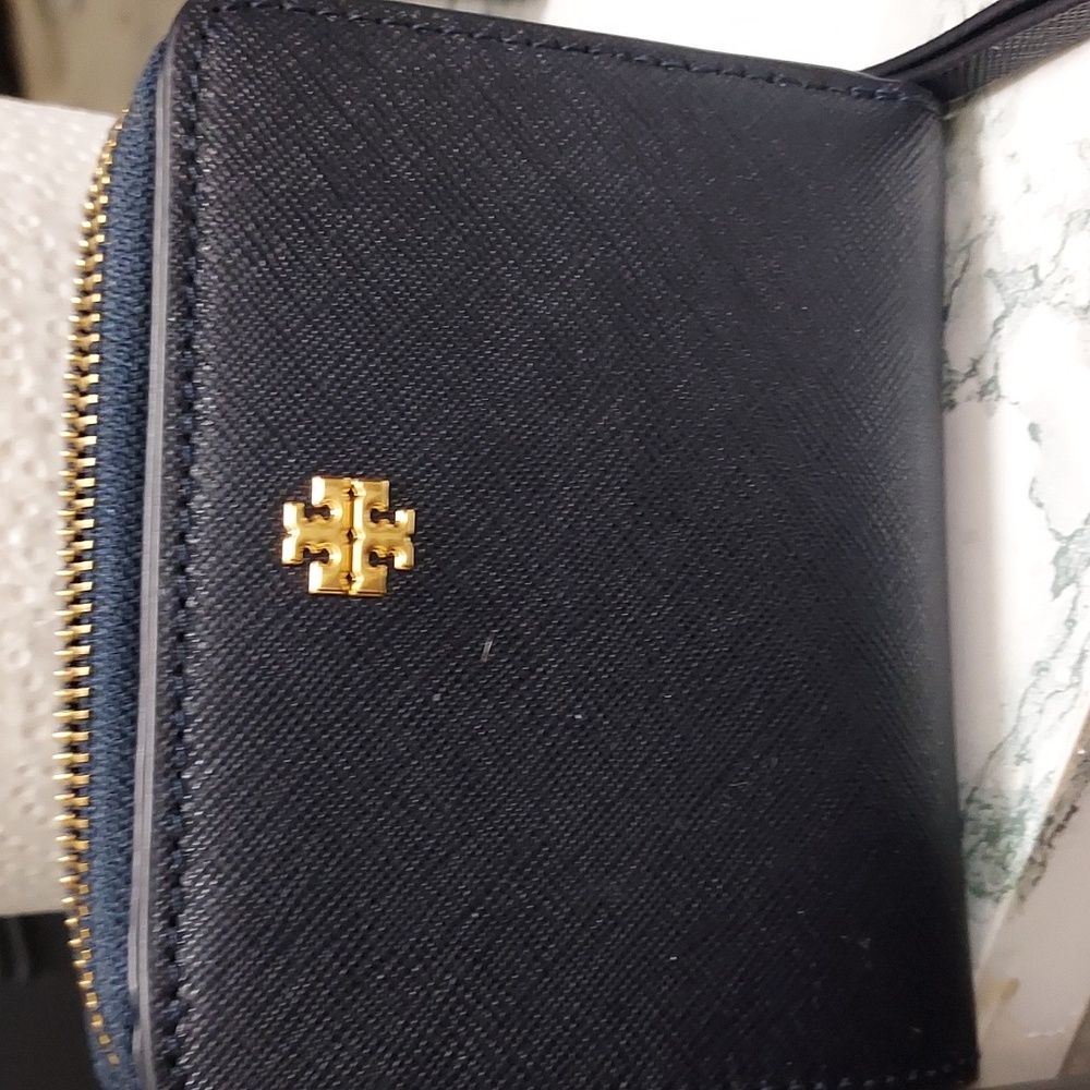 Tory Burch Emerson Mini Wallet Tory Navy Blue Gold